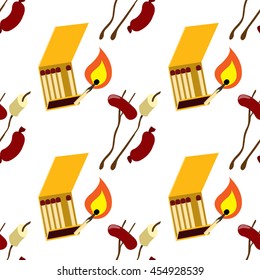 Seamless pattern barbecue theme. Holidays, picnic, gatherings design surface.