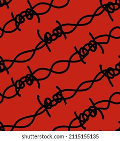 Seamless Pattern Barbed Wire Vector Red Stock Vector (Royalty Free ...