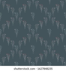 Seamless pattern with barberry. Minimalistic abstract background. Wallpaper, print, wrapping paper, modern textile design. Vector illustration.