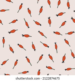 Seamless pattern with barberry. Suitable for marking spices, culinary theme, kitchen textiles. Vector, light background.