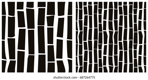 Seamless pattern of bark, wood. Single pattern is shown in the left. The example of assembly seamless is shown in the right.  