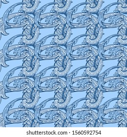 Seamless pattern baroque abstract.Vintage floral victorian ornamental.Vector illustration