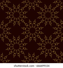 Seamless pattern with baroque ornamental elements on bright background. Vector illustration for web or print design, can be used for fabric, invitations, wallpapers, scrap-booking.