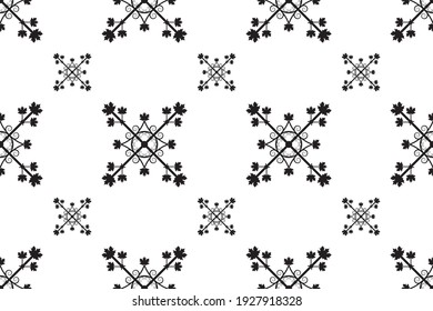 Seamless pattern. Baroque, rococo style wallpaper design. Seamless retro elements background. Vintage style crosses antique pattern. Seamless crosses pattern. Vector illustration.