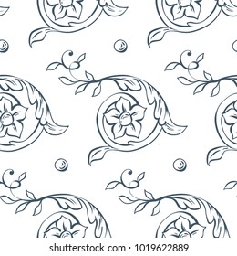 Seamless pattern with baroque style elements