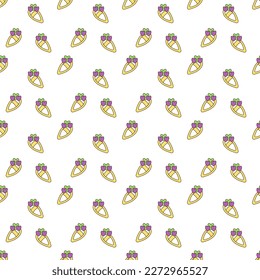 Сute seamless pattern with barrette. Color doodle  vector illustration.