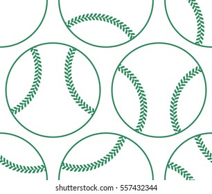 Seamless pattern of the baseball balls