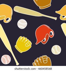  Seamless Pattern Baseball Sports.