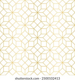 Seamless pattern based abstract geometric hexagonal graphic design, Seamless geometric cubes pattern, average thickness lines.