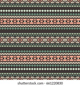 Seamless pattern based on American Indians. Geometric ornament. Background in ethnic style. The texture of fabric, paper, wrapping. Rhombuses, triangles.
