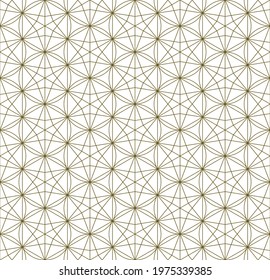 A seamless pattern based on elements of the traditional Japanese craft Kumiko zaiku. Fine lines of brown color.