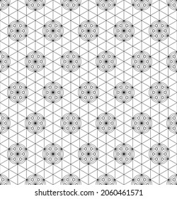 A seamless pattern based on elements of the traditional Japanese craft Kumiko zaiku.