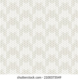 A seamless pattern based on elements of the traditional Japanese craft Kumiko zaiku. Fine lines of brown color.