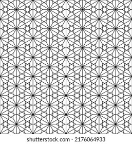 A seamless pattern based on elements of the traditional Japanese craft Kumiko zaiku.