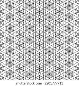 A seamless pattern based on elements of the traditional Japanese craft Kumiko zaiku.