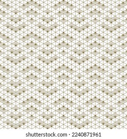 A seamless pattern based on elements of the traditional Japanese craft Kumiko zaiku.Average thickness lines
