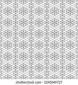 A seamless pattern based on elements of the traditional Japanese craft Kumiko zaiku.