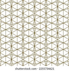 A seamless pattern based on elements of the traditional Japanese craft Kumiko zaiku.