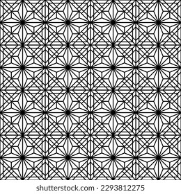 A seamless pattern based on elements of the traditional Japanese craft Kumiko zaiku.