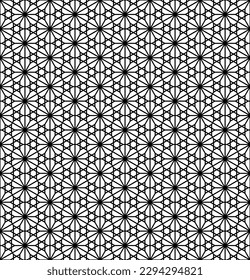 A seamless pattern based on elements of the traditional Japanese craft Kumiko zaiku.