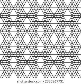 A seamless pattern based on elements of the traditional Japanese craft Kumiko zaiku.