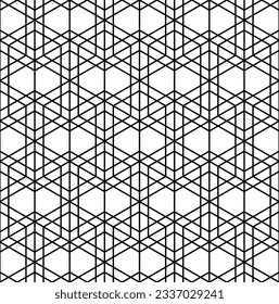 A seamless pattern based on elements of the traditional Japanese craft Kumiko zaiku.