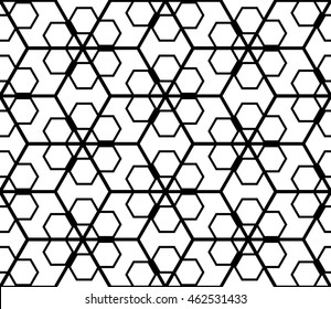 Seamless pattern based on the illusory triangles, rhombus. Vector illustration. For the interior design, wallpaper, textiles, presentations, images illusions. Series abstract cube