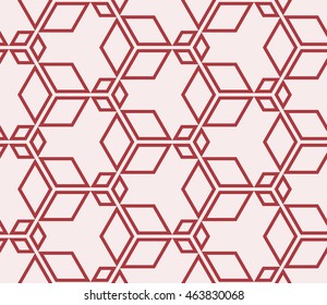 Seamless pattern based on the illusory triangles, rhombus. Vector illustration. For the interior design, wallpaper, textiles, presentations, images illusions. Series abstract cube
