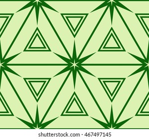 Seamless pattern based on the illusory triangles, rhombus. Vector illustration. For the interior design, wallpaper, textiles, presentations, images illusions. Series abstract cube