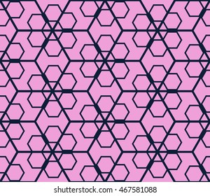 Seamless pattern based on the illusory triangles, rhombus. Vector illustration. For the interior design, wallpaper, textiles, presentations, images illusions. Series abstract cube