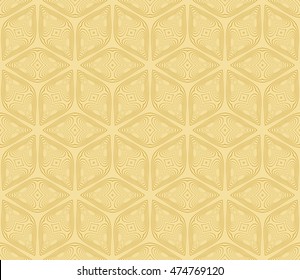 Seamless pattern based on the illusory triangles, rhombus. Vector illustration. For the interior design, wallpaper, textiles, presentations, images illusions. Series abstract cube