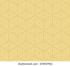 Seamless pattern based on the illusory triangles, rhombus. Vector illustration. For the interior design, wallpaper, textiles, presentations, images illusions. Series abstract cube