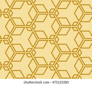 Seamless pattern based on the illusory triangles, rhombus. Vector illustration. For the interior design, wallpaper, textiles, presentations, images illusions. Series abstract cube
