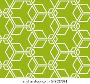 Seamless pattern based on the illusory triangles, rhombus. Vector illustration. For the interior design, wallpaper, textiles, presentations, images illusions. Series abstract cube