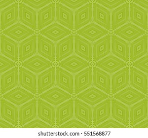 Seamless pattern based on the illusory triangles, rhombus. Vector illustration. For the interior design, wallpaper, textiles, presentations, images illusions. Series abstract cube