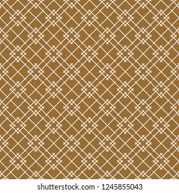 Seamless pattern based on Japanese ornament Kumiko.Gold background color.White pattern layer.