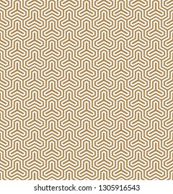 Seamless pattern based on Japanese geometric ornament Kumiko.Gold background color.White pattern layer.