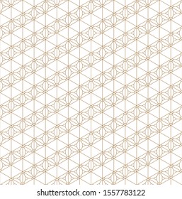 Seamless pattern based on Japanese ornament Kumiko.Black and white. Thin lines.The angular direction.