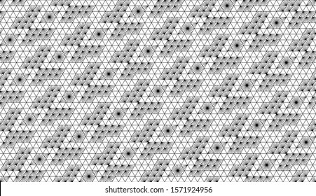 Seamless pattern based on japanese ornament Kumiko Black and white silhouette.Average thickness lines.Diagonal direction.