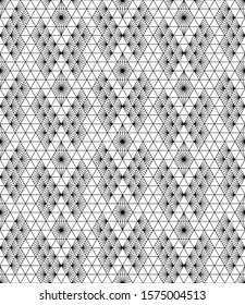 Seamless pattern based on japanese ornament Kumiko Black and white silhouette.Average thickness lines.Arrange in a checkerboard pattern.