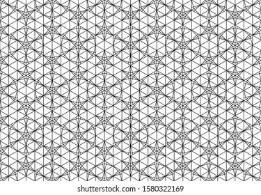 Seamless pattern based on Japanese ornament Kumiko.Black and white.