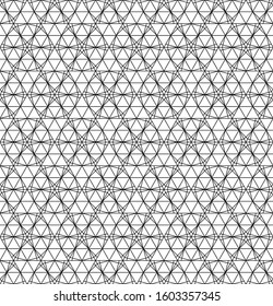 Seamless pattern based on Japanese ornament Kumiko.Black and white.