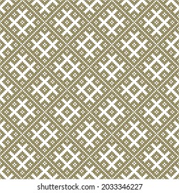 Seamless pattern based on Japanese traditiolal craft kogin .Circles .