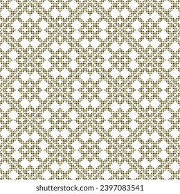 Seamless pattern based on Japanese traditiolal craft kogin .Circles .