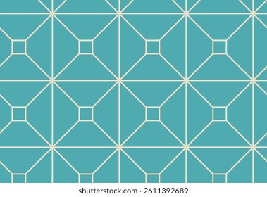 Seamless pattern based on Japanese ornament Kumiko.Blue color.