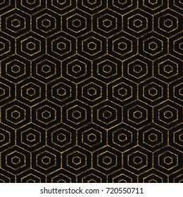 Seamless pattern based on japanese sashiko motif. Abstract geometric backdrop. Golden color. Simple pattern for web page background, surface textures or pattern fills.