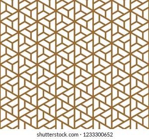 Seamless pattern based on Kumiko ornament .Silhouette with thick lines.Suitable for laser cutting and design.