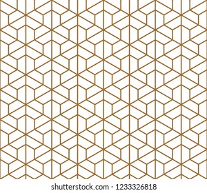 Seamless pattern based on Kumiko ornament .Silhouette with average thickness lines.Suitable for laser cutting and design.