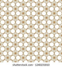 Seamless pattern based on Kumiko ornament .Silhouette with thick lines.Suitable for laser cutting and design.
