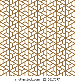 Seamless pattern based on Kumiko ornament .Silhouette with thick lines.Suitable for laser cutting or design.Rounded corners.